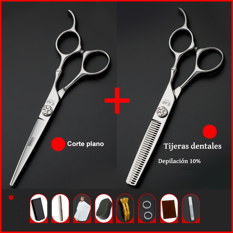 Tesoura plana + tesoura de dente sem costura